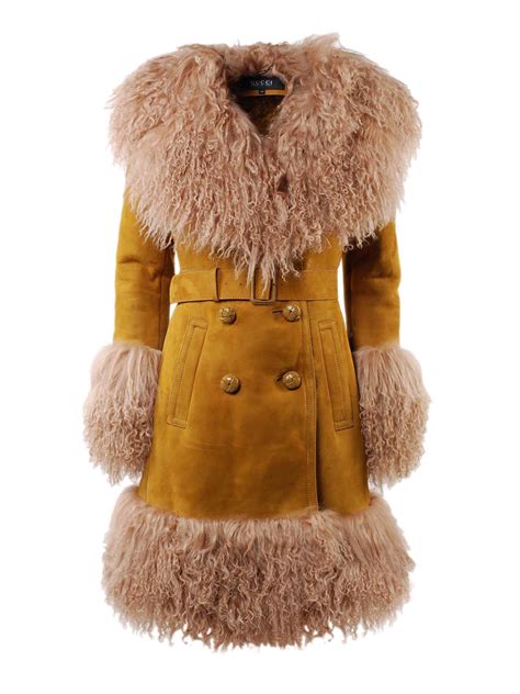 gucci shearling trench coat|Gucci women's pea coat.